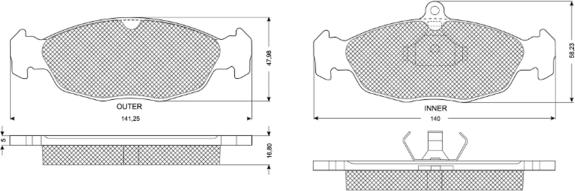 Procodis France PF1049 - Kit pastiglie freno, Freno a disco autozon.pro