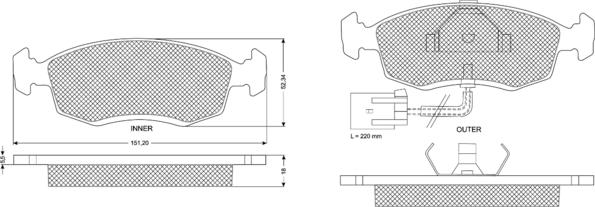 Procodis France PF1134 - Kit pastiglie freno, Freno a disco autozon.pro