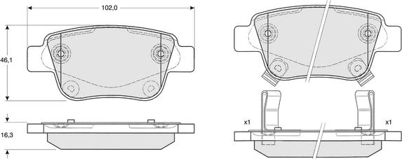 Procodis France PF1362 - Kit pastiglie freno, Freno a disco autozon.pro