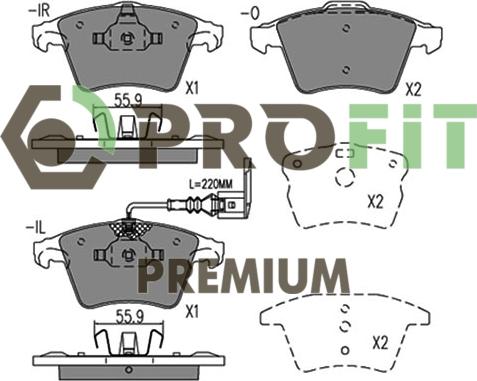 Profit 5005-1642 - Kit pastiglie freno, Freno a disco autozon.pro