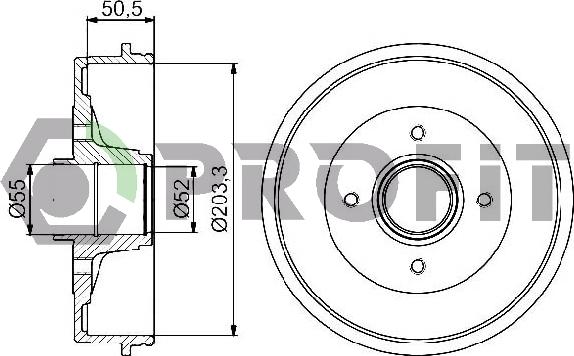 Profit 5020-0072 - Tamburo freno autozon.pro