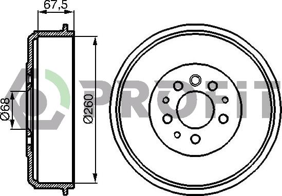 Profit 5020-0100 - Tamburo freno autozon.pro