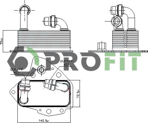 Profit 1745-0071 - Radiatore olio, Olio motore autozon.pro