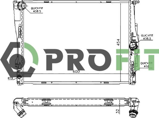 Profit 1740-0060 - Radiatore, Raffreddamento motore autozon.pro