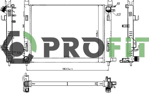 Profit 1740-0180 - Radiatore, Raffreddamento motore autozon.pro