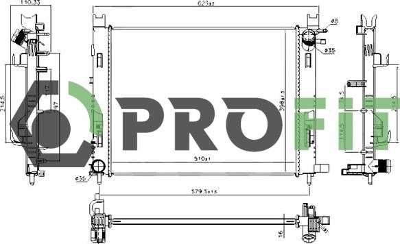 Profit 1740-0177 - Radiatore, Raffreddamento motore autozon.pro