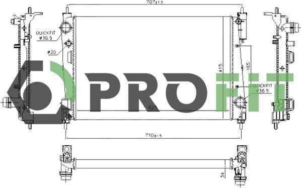 Profit 1740-0379 - Radiatore, Raffreddamento motore autozon.pro