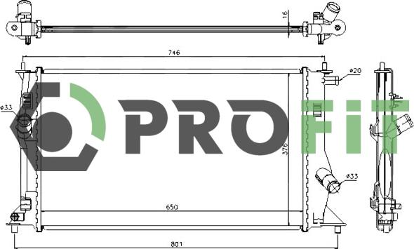 Profit 1740-0220 - Radiatore, Raffreddamento motore autozon.pro