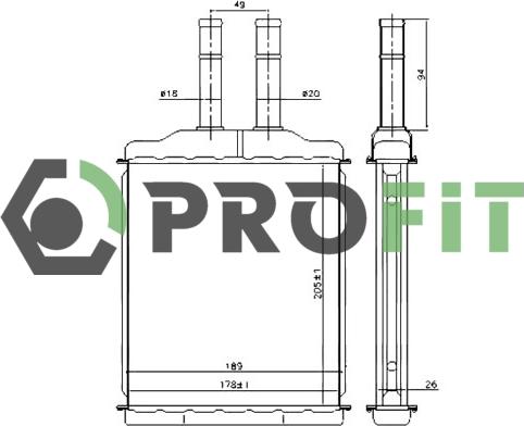 Profit 1760-0103 - Scambiatore calore, Riscaldamento abitacolo autozon.pro