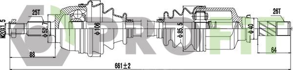 Profit 2730-0905 - Albero motore / Semiasse autozon.pro