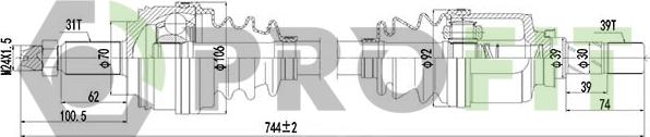 Profit 2730-1249 - Albero motore / Semiasse autozon.pro