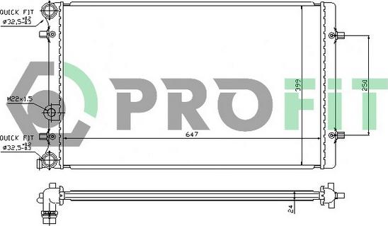 Profit PR 9523A2 - Radiatore, Raffreddamento motore autozon.pro