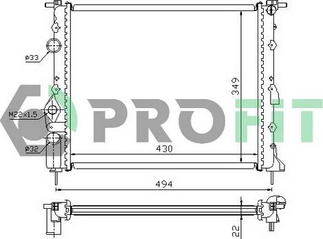 Profit PR 6042A1 - Radiatore, Raffreddamento motore autozon.pro