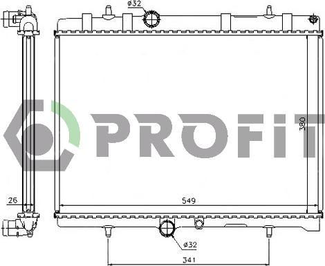 Profit PR 0522A1 - Radiatore, Raffreddamento motore autozon.pro