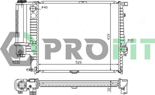 Profit PR 0060A2 - Radiatore, Raffreddamento motore autozon.pro