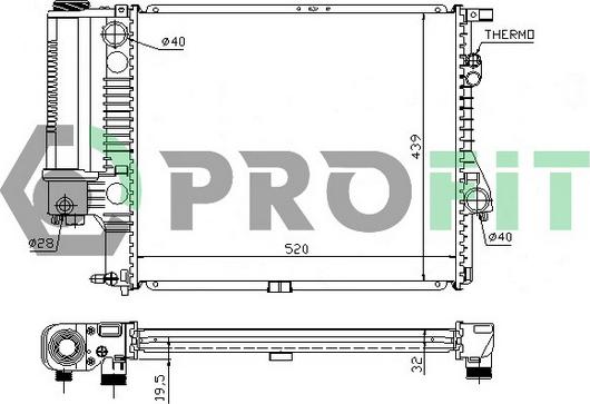 Profit PR 0070A1 - Radiatore, Raffreddamento motore autozon.pro