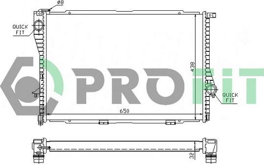 Profit PR 0071A1 - Radiatore, Raffreddamento motore autozon.pro