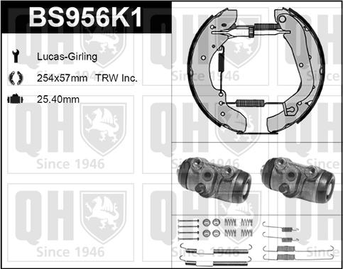 Quinton Hazell BS956K1 - Kit ganasce freno autozon.pro