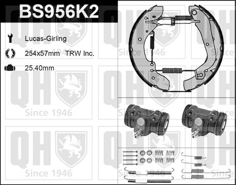 Quinton Hazell BS956K2 - Kit ganasce freno autozon.pro