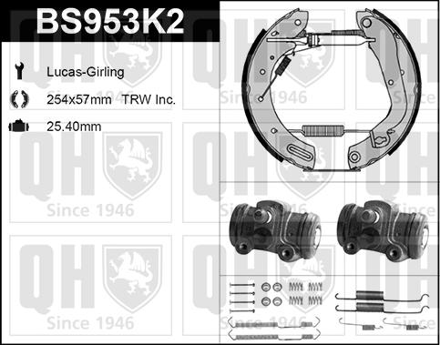 Quinton Hazell BS953K2 - Kit ganasce freno autozon.pro