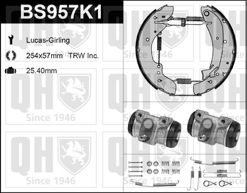 Quinton Hazell BS957K1 - Kit ganasce freno autozon.pro