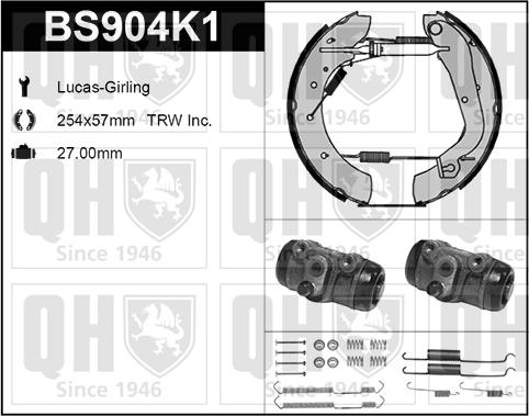 Quinton Hazell BS904K1 - Kit ganasce freno autozon.pro