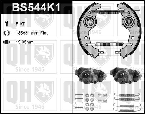 Quinton Hazell BS544K1 - Kit ganasce freno autozon.pro