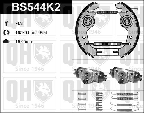 Quinton Hazell BS544K2 - Kit ganasce freno autozon.pro