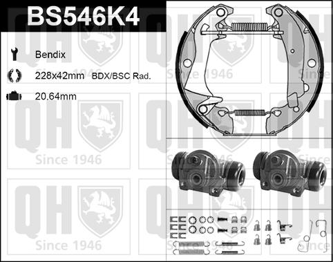 Quinton Hazell BS546K4 - Kit ganasce freno autozon.pro