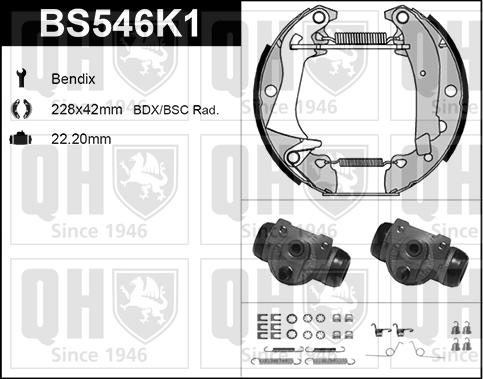 Quinton Hazell BS546K1 - Kit ganasce freno autozon.pro