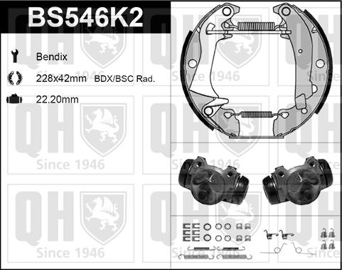 Quinton Hazell BS546K2 - Kit ganasce freno autozon.pro