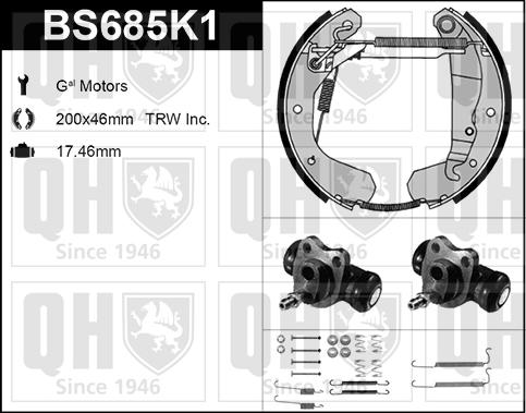 Quinton Hazell BS685K1 - Kit ganasce freno autozon.pro