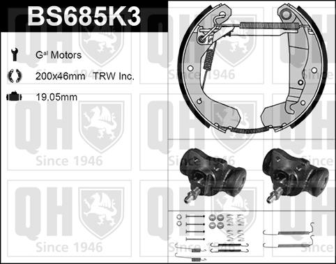 Quinton Hazell BS685K3 - Kit ganasce freno autozon.pro