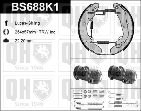 Quinton Hazell BS688K1 - Kit ganasce freno autozon.pro