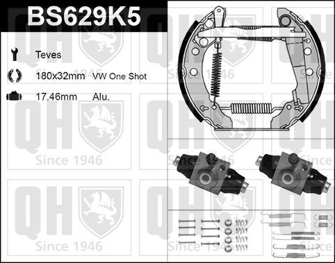 Quinton Hazell BS629K5 - Kit ganasce freno autozon.pro