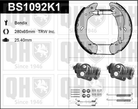 Quinton Hazell BS1092K1 - Kit ganasce freno autozon.pro