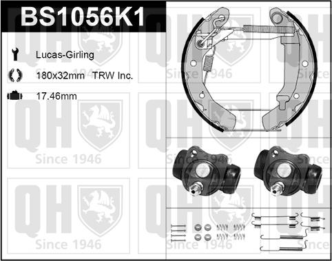 Quinton Hazell BS1056K1 - Kit ganasce freno autozon.pro