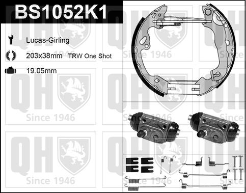 Quinton Hazell BS1052K1 - Kit ganasce freno autozon.pro