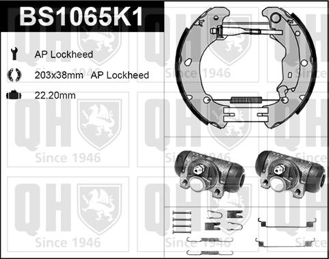 Quinton Hazell BS1065K1 - Kit ganasce freno autozon.pro