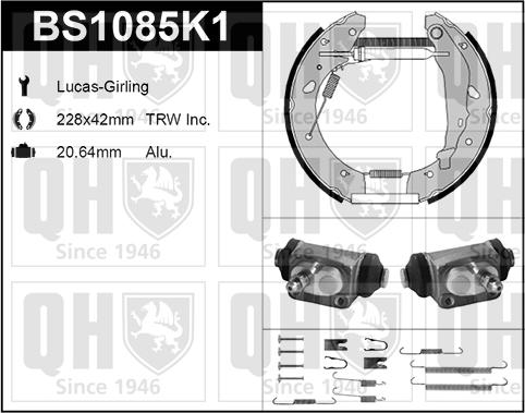 Quinton Hazell BS1085K1 - Kit ganasce freno autozon.pro