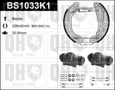 Quinton Hazell BS1033K1 - Kit ganasce freno autozon.pro