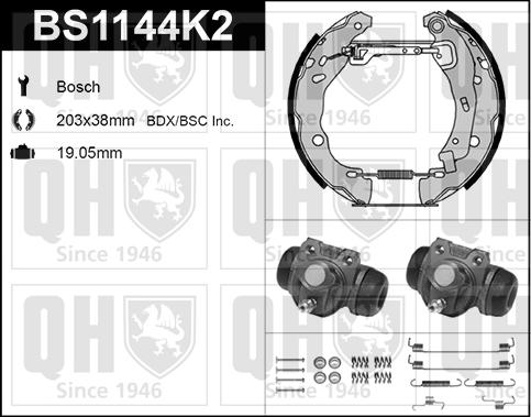 Quinton Hazell BS1144K2 - Kit ganasce freno autozon.pro