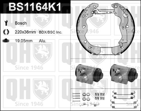 Quinton Hazell BS1164K1 - Kit ganasce freno autozon.pro