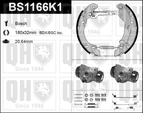 Quinton Hazell BS1166K1 - Kit ganasce freno autozon.pro