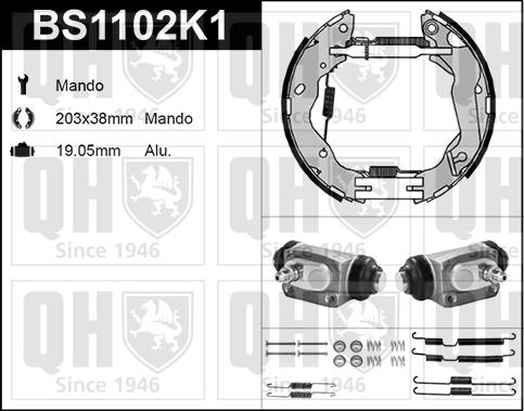 Quinton Hazell BS1102K1 - Kit ganasce freno autozon.pro