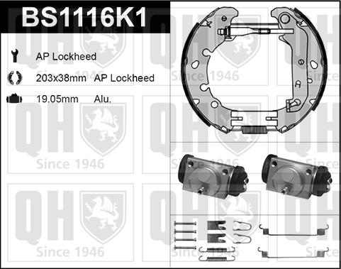 Quinton Hazell BS1116K1 - Kit ganasce freno autozon.pro