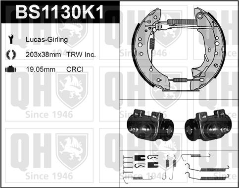 Quinton Hazell BS1130K1 - Kit ganasce freno autozon.pro