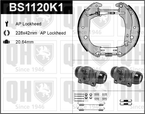 Quinton Hazell BS1120K1 - Kit ganasce freno autozon.pro