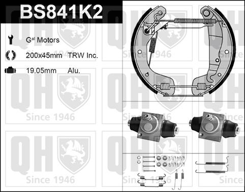 Quinton Hazell BS841K2 - Kit ganasce freno autozon.pro