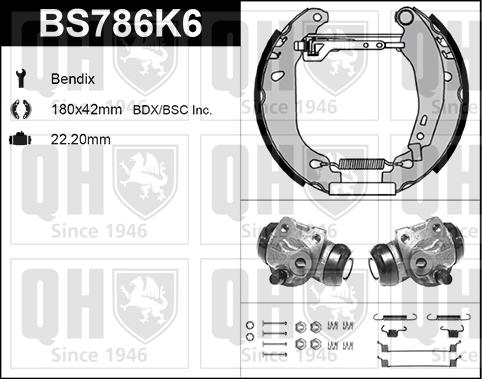 Quinton Hazell BS786K6 - Kit ganasce freno autozon.pro